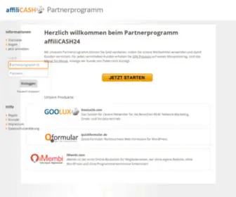 Affilicash24.com(Das Partnerprogramm um im Affiliate Marketing Geld zu verdienen) Screenshot