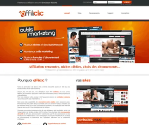 Affiliclic.com(Affiliation rencontre et marque blanche) Screenshot