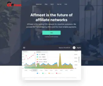 Affmeet.com(Your Premier CPA Affiliate Network) Screenshot