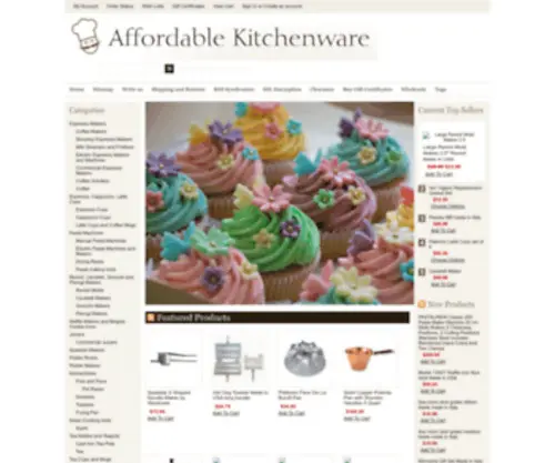 Affordablekitchenware.com(Affordable Kitchenware home of the Imperia Atlas Pasta Makers Espresso Vigano Palmer Pizelle Marcato cookware villaware) Screenshot