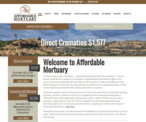Affordablemortuary.net(Funeral Homes & Cremation Services) Screenshot