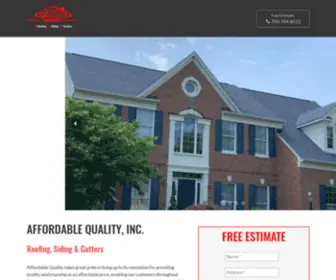 AffordablequalityroofingVa.com(Roofing and Siding Contractor) Screenshot