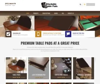 Affordabletablepads.com(Custom Table Pads) Screenshot