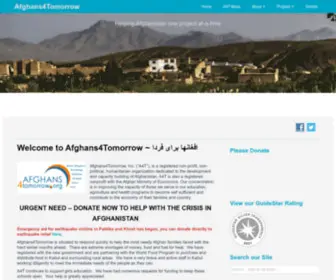 Afghans4Tomorrow.com(Professionals and volunteers helping to rebuild Afghanistan One Project at a Time) Screenshot