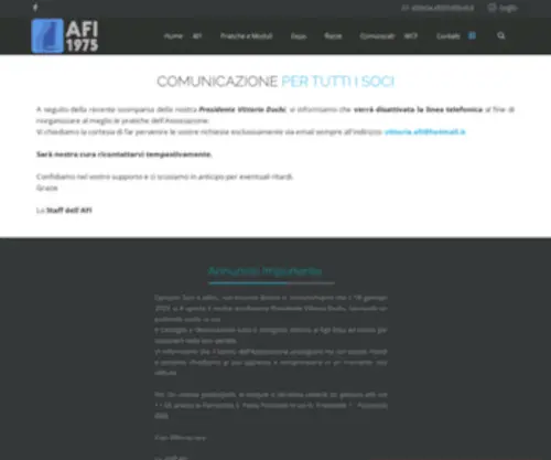 Afionline.it(La pagina principale dell'AFI Associazione Felina Italiana) Screenshot