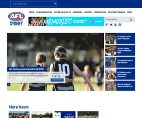 AFLSJ.com.au(AFL Sydney Juniors) Screenshot