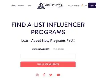 Afluencer.com(Find Top Social Media Influencers Online) Screenshot