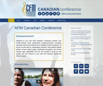 Afmccmusicians.com(AFM Canadian Conference of Musicians) Screenshot