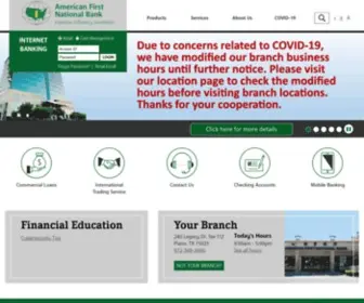 AFNB.com(American First National Bank) Screenshot