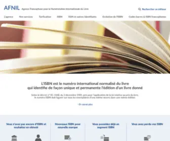 Afnil.org(L’AGENCE FRANCOPHONE POUR LA NUMÉROTATION INTERNATIONALE DU LIVRE) Screenshot