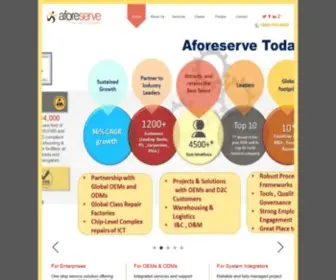 Aforeserve.co.in(IT services for enterprises) Screenshot