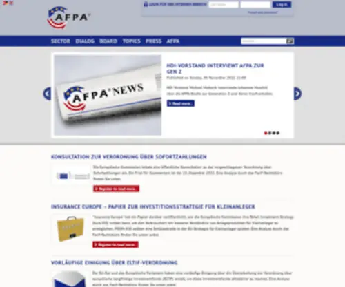 Afpa.at(AFPA ist der Branchenverband der selbständigen Versicherungsvermittler und Finanzberater Österreichs) Screenshot