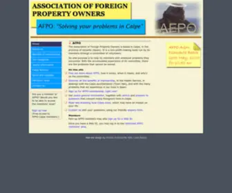 Afpocalpe.com(Association of Foreign Property Owners in Calpe) Screenshot