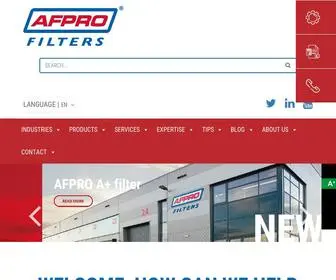 Afprofilters.com(PM1 filter manufacturer) Screenshot