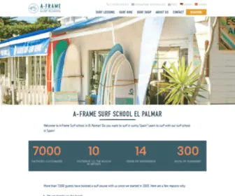 Aframe-Surfschool.com(A-Frame surf school in El Palmar) Screenshot