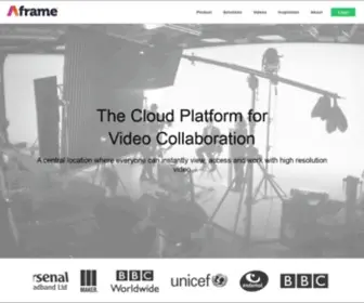 Aframe.com(Aframe :: The Cloud Platform for Video Collaboration) Screenshot