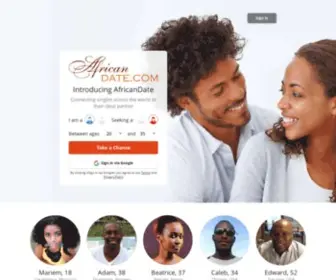 Africandate.com(African women and men from all over the world at African dating site) Screenshot