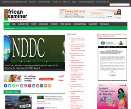 Africanexaminer.com(African Examiner) Screenshot