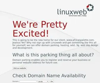 Africanpalette.com(Linuxweb has registered and parked this domain on behalf of) Screenshot
