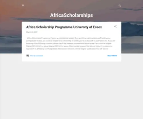 Africascholarships.com(Scholarships for African Students) Screenshot