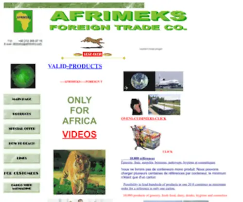 Afrimeks.com(AFRIMEKS FOREIGN TRADE CO) Screenshot