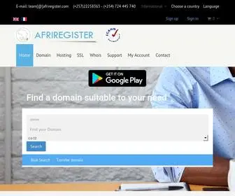 Afriregister.com(Afriregister your registrar) Screenshot