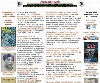 Afrocubaweb.com(AfroCubaWeb: the African cultures in Cuba/ Las culturas africanas en Cuba) Screenshot