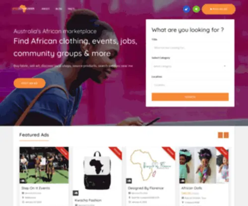 Afrodownunder.com.au(Australia's African marketplace) Screenshot