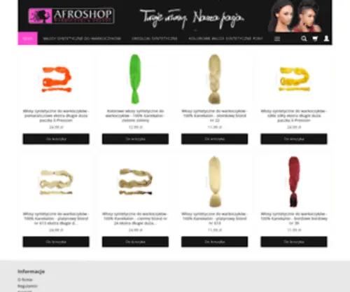 Afroshop.pl(Internetowy sklep z włosami) Screenshot