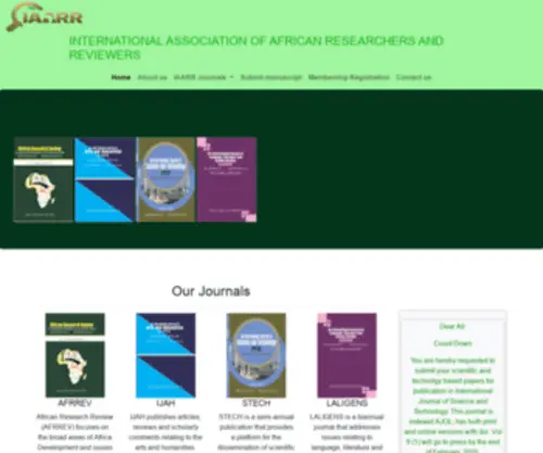 AfrrevJo.net(African Research Review(AFRREV) JOURNALS) Screenshot