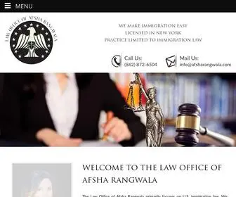 Afsharangwala.com(LAW OFFICE OF AFSHA RANGWALA) Screenshot