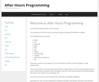 Afterhoursprogramming.com(After Hours Programming) Screenshot