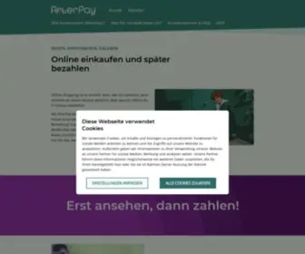 Afterpay.de(Zahle so wie es zu Dir passt. Riverty bietet dir Zahlungsoptionen wie Rechnung (14 oder 30 Tage)) Screenshot