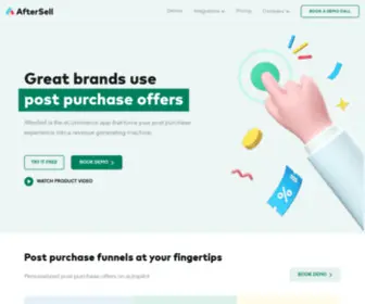 Aftersell.com(Beautiful Post Purchase Experiences) Screenshot