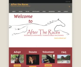 Aftertheraces.org(Rehabbing and Rehoming Thoroughbred Horses) Screenshot