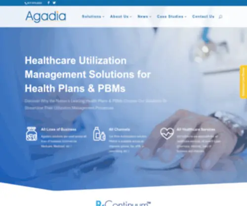 Agadia.com(Prior Authorization Software Solutions and Medication Adherence Software) Screenshot