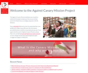 Againstcanarymission.org(Against Canary Mission If you stand for justice in Palestine) Screenshot