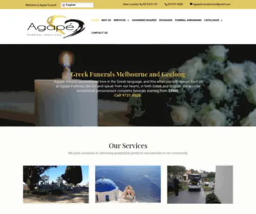 Agapefunerals.com.au(Greek Funerals Melbourne) Screenshot