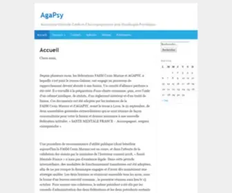 Agapsy.fr(Association Générale d&#039;Aide et d&#039;Accompagnement pour Handicapés Psychiques) Screenshot