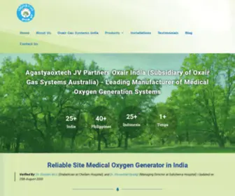 Agastyaoxtech.com(Onsite Medical Oxygen Generators in India) Screenshot