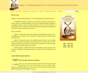 Agathos-International-Review.com(An International Review of The Humanities and Social Sciences) Screenshot