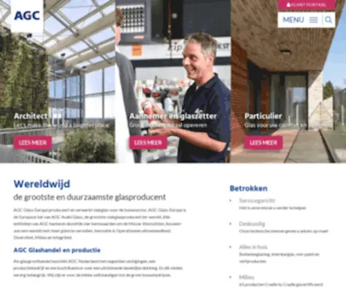 Agcnederland.nl(AGC Glass produceert vele soorten vlakglas. Brandwerend glas (Pyrobel)) Screenshot