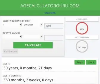 Agecalculatorguru.com(٩(^ᴗ^)۶ is #1 (BEST)) Screenshot