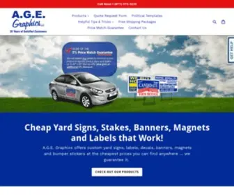 Agegraphics.com(Cheap Yard Signs) Screenshot