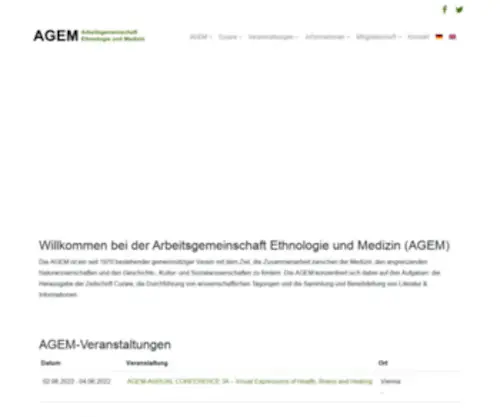 Agem.de(Arbeitsgemeinschaft Ethnologie und Medizin) Screenshot