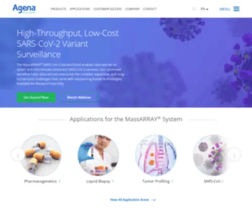 Agenabio.com(MassArray, Genetics Research, Clinical Diagnostics, Oncology Research, Biomarker Validation, Pharmacogenomics, Epigenetics, Agbio Science) Screenshot