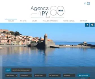 Agence-PY.fr(Agence immobilière Collioure) Screenshot