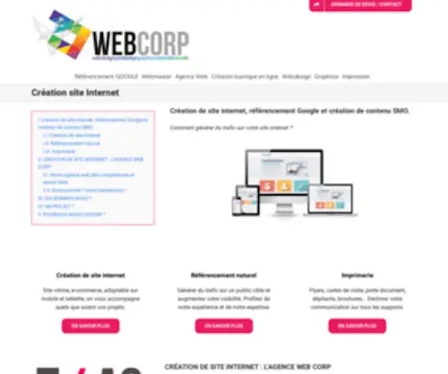 Agence-Webcorp.com(Création site internet par l'agence WEBCORP) Screenshot