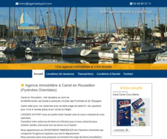 Agenceduport.com(Agence immobiliere a Canet en Roussillon dans les Pyrenees Orientales) Screenshot