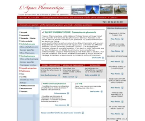 Agencepharmaceutique.com(Transaction de pharmacie : vente pharmacie et achat d'officine à Marseille) Screenshot